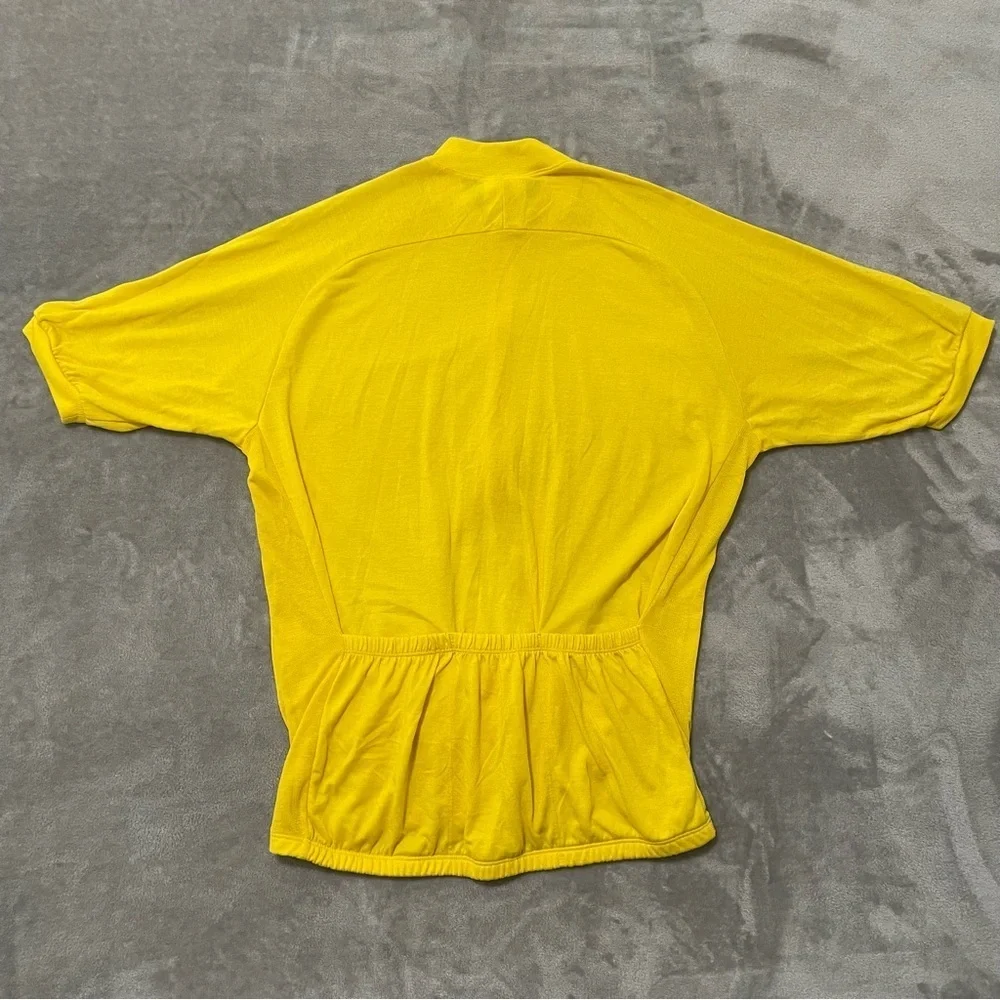 Vintage Reebok Yellow Cycling Jersey Made inUSA Size XL Short Sleeve Quarter Zip